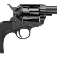 Pietta PFI38ALLOYAS312CB 38 Super 6 Shot 3.50" Matte Black Steel Frame & Barrel, Black Checkered Grip