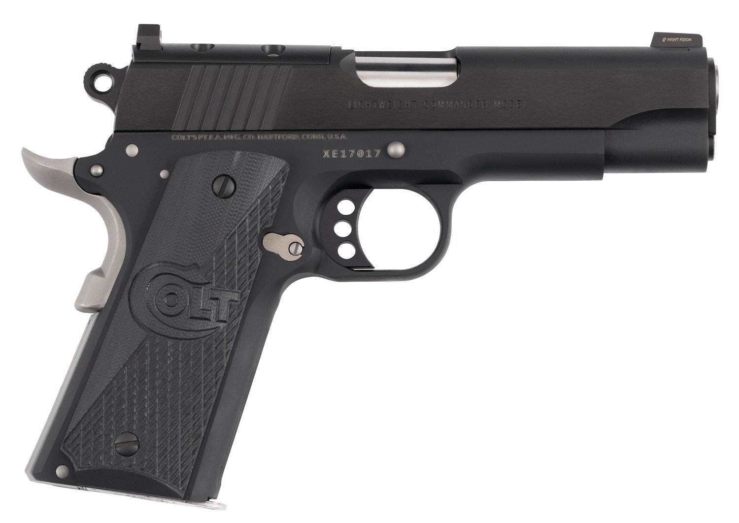 Colt Mfg O4840NC-OR Night Commander 45 ACP 8+1 4.25" Stainless Barrel, Matte Black Cerakote Stainless Steel Optic Ready/Serrated Slide, Matte Black Cerakote Aluminum Frame w/Beavertail, Black G10 Gr