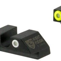 Night Fision GLK003007YGW Tritium Night Sights For Glock Green Tritium Yellow Outline Front Sight- Green Tritium White Outline Rear Sight Glock 42/43/43X