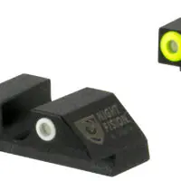 Night Fision GLK003007YGW Tritium Night Sights For Glock Green Tritium Yellow Outline Front Sight- Green Tritium White Outline Rear Sight Glock 42/43/43X