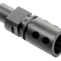 CMMG 57DA5BE Flash Hider Black Steel with M12x1 LH Threads for 5.7x28mm FN PS90