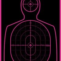TruGlo TG13P6 Tru-See Handgun Target Self-Adhesive Heavy Paper Black/Pink 12"x18" Silhouette 6 Pack