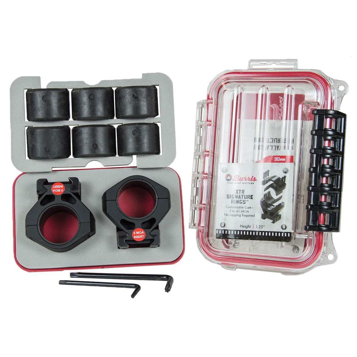 Burris Steel XTR Signature Scope Ring Set with Pos-Align Offset Inserts 30mm 1.25" Height - Matte