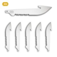 Outdoor Edge 3" Drop Point Blade Pack Half Serration Stainless 6/ct